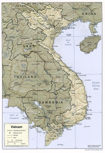 Relief Map of Vietnam - Courtesy of The General Libraries, The
                            University of Texas at Austin.