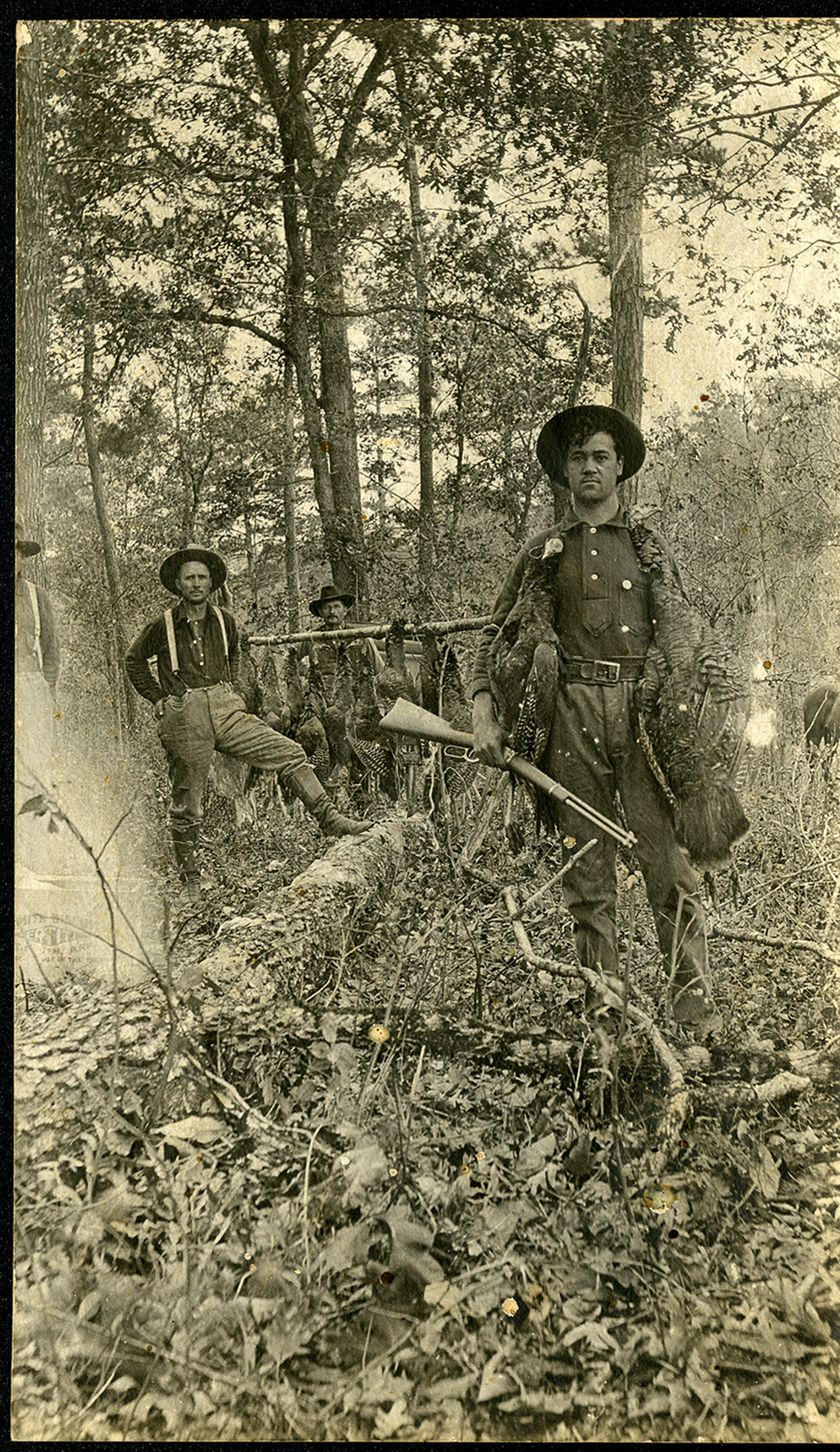 Hunting party with their turkeys, undated Hunting party with their turkeys, undated