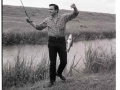 Singer Johnny Cash, photographed during a fishing expedition in 1959.