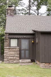 Front door and chimney of Cabin 4.