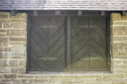 Wooden shutters on CCC Pavilion window.