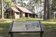 Interpretive signage in front of CCC Pavilion.