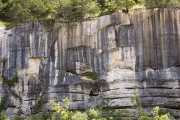 Close up of limestone bluff at Buffalo Point swimming area.