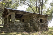 Stone pavilion at Big Flat City Park.