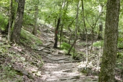View of the CCC stonework on the Devil’s Den Trail