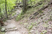 View of the CCC stonework on the Devil’s Den Trail