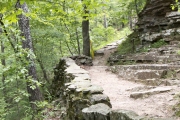 View of the CCC stonework on the Devil’s Den Trail