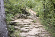 View of the CCC stonework on the Devil’s Den Trail
