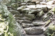 View of the CCC stonework on the Devil’s DenTrail