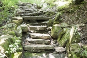 View of the CCC stonework on the Devil’s Den Trail