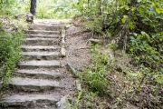 View of the CCC stonework on the Devil’s Den Trail