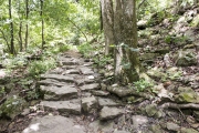 View of the CCC stonework on the Yellow Rock Trail