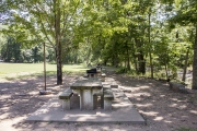 Looking towards a foot-bridge across Lee Creek from where the CCC Education Building would have been