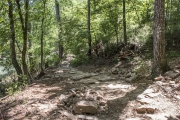The stone trail along the Lake Trail to one of the hike-in camps