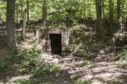 The remnants of the camp Root Cellar on the CCC Interpretive Trail