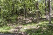 A demonstration of how the rustic cabins were built to blend in and flow with their surroundings
