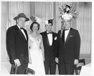 First Beaux Arts Ball, Little Rock Country Club, with Winthrop Rockefeller, Jeannette Rockefeller, Everett Tucker, and Cooper Jacoway, ca. 1957