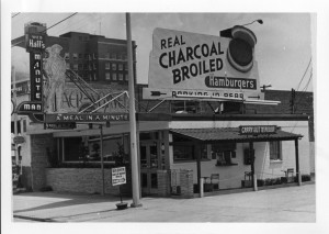 The original Minute Man at 407 Broadway in Little Rock, ca. 1956