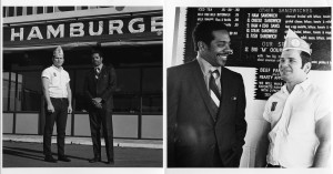 Mike Long and Richard Mays form what is thought to be the first biracialpartnership in fast food in the state when they opened this Minute Man restaurant in North Little Rock, ca. 1973 