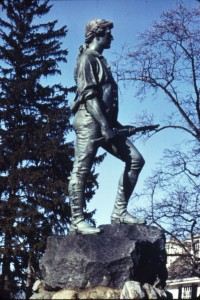 Hall visited the Minute Man monument in Massachusetts