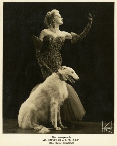 Harvey Goodwin poses as Harvey Lee with borzoi