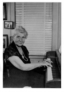 Babcock playing the piano, ca. 1950