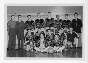 Photographic image of winners of base basketball competition, Sheppard Air Force Base, Texas, 1949-1950. courtesy UA Little Rock CAHC.