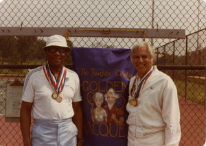 Photographic image of gold medal winners Woody Crockett and Mike Grayson, Senior Olympics, Richmond, VA, 1980. courtesy UA Little Rock CAHC.