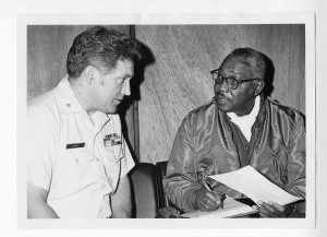 Photographic image of Woody Crockett who traveled to 88 different National Guard bases to check on equal opportunity for minorities and women, undated. courtesy UA Little Rock CAHC.