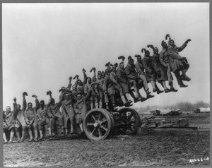 Photographic image of [Fort Sill, Oklahoma. Members of the "A" battery of the 349th Field artillery regt.], circa 1941-1943. courtesy Library of Congress.