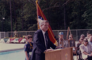 Winthrop Paul Rockefeller speaking at unidentified Boy Scouts event, circa 1995-2005