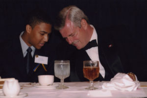 Winthrop Paul Rockefeller with unidentified individual at formal event, undated