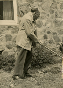 John Gould Fletcher on the grounds at "Johnswood," circa 1940s