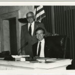 Max Howell stands next to Lieutenant Governor Jim Guy Tucker.