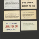 A collection of segregationist-printed cards. The cards include "One Down...Eight to Go," "Ike Go Home! Liberation Day May 29, 1958," and "Littler Nigger at Central High has got mighty free with his eve, winks at white girls, grabs their blond curls; Little nigger sure is anxious to die."