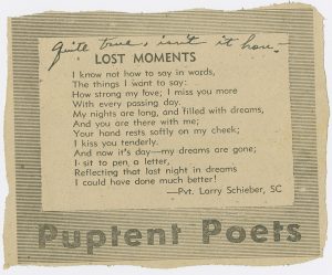Poem clipped from a newspaper that Hays sent to Florence