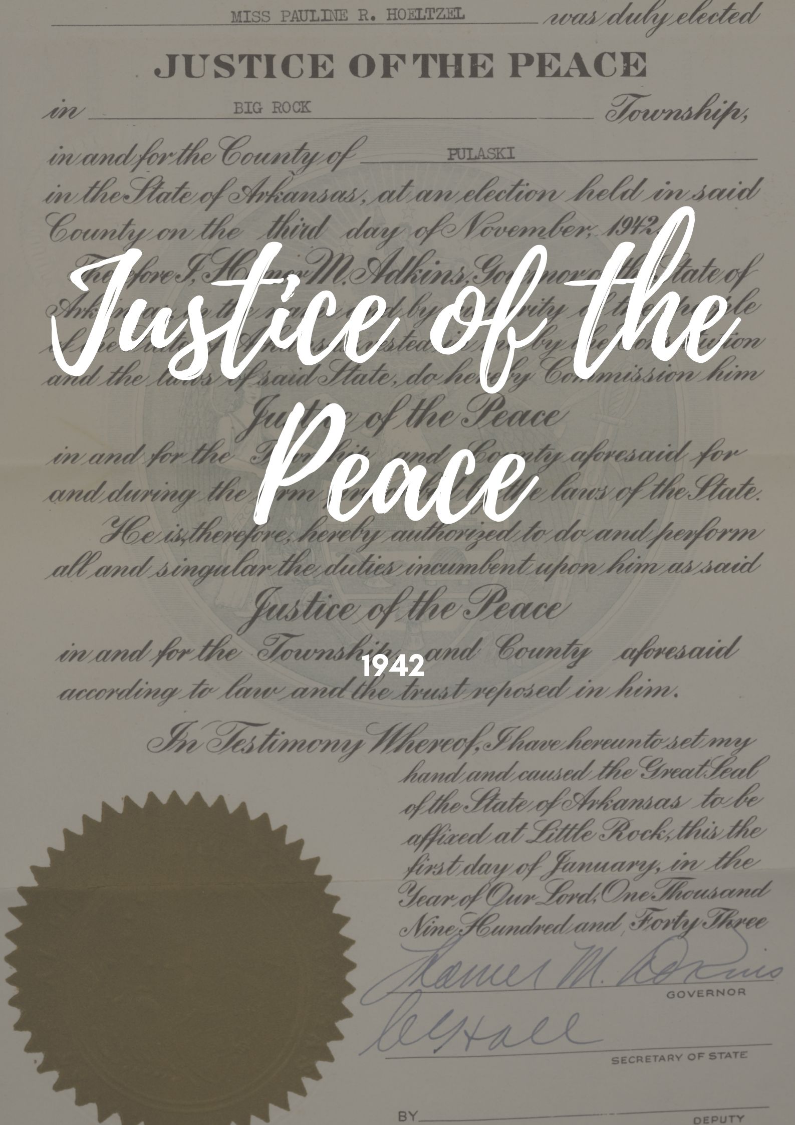 Pauline's Justice of the Peace Certificate