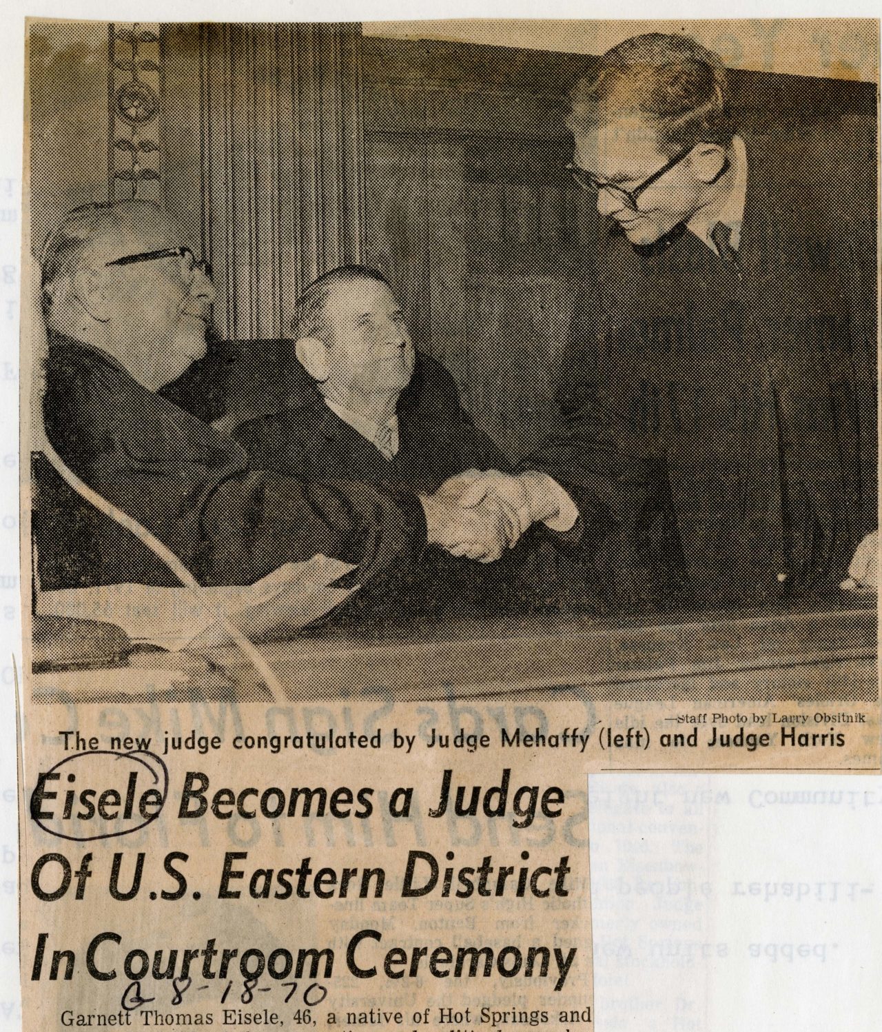 Eisele becomes judge of Eastern District