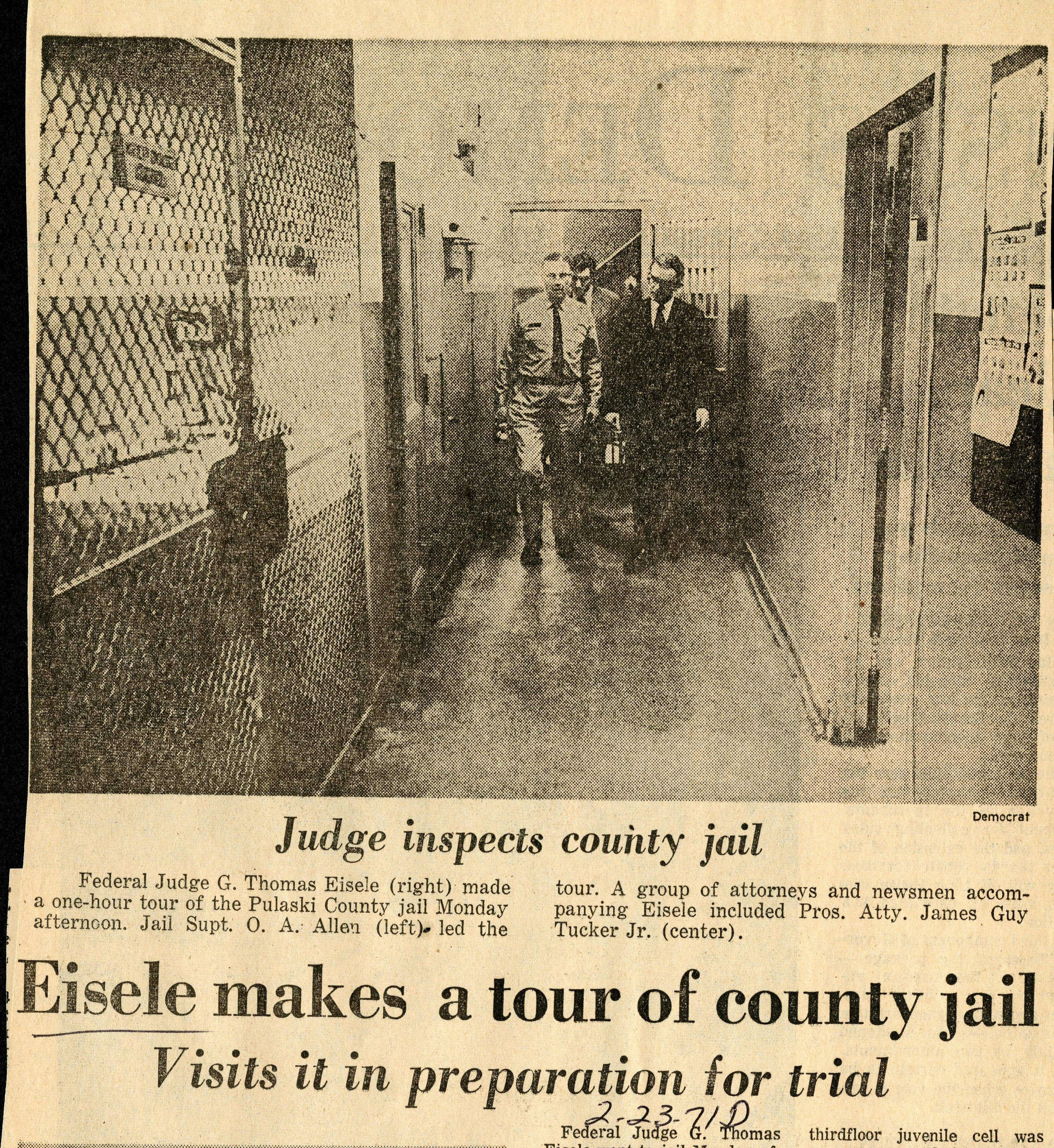 Judge Eisele tours the prison 