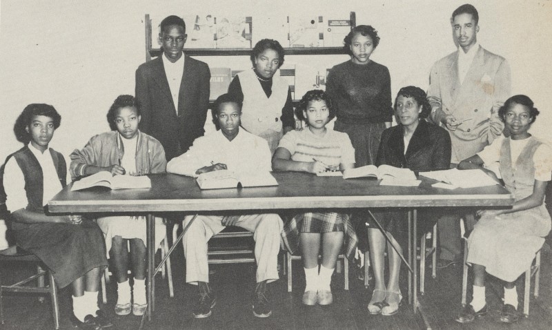 Merrill High Debating Club, 1952. Montague is seated third from right
