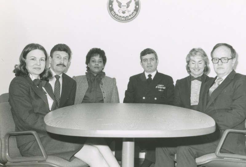 Montague with colleagues at Naval Sea Systems Command, circa 1980s