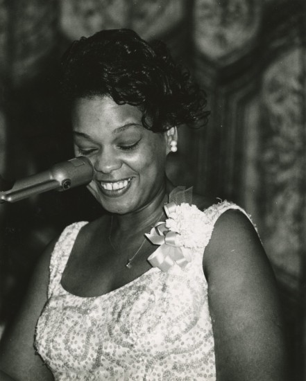 Montague tells a joke during a speech, undated Montague tells a joke during a speech, undated