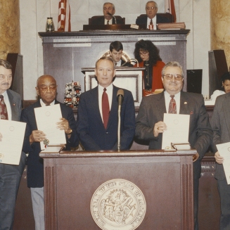 Honoring Veterans of World War II Purple Heart recipients at the capitol, April 1993