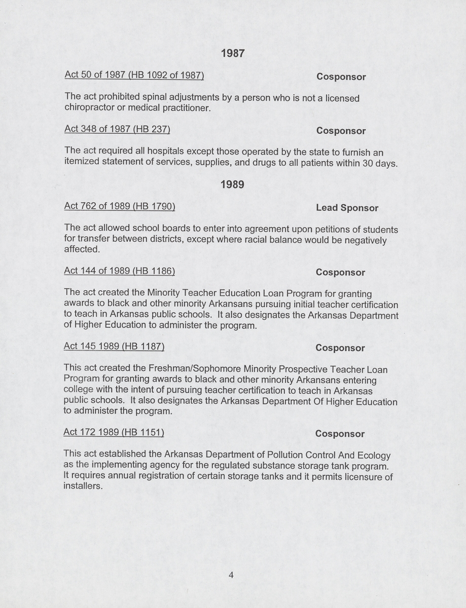 Laws of the State of Arkansas sponsored by state Representative William H. Townsend, page 4