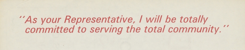 Dr. Townsend's campaign flyer for District 3, ca. 1991