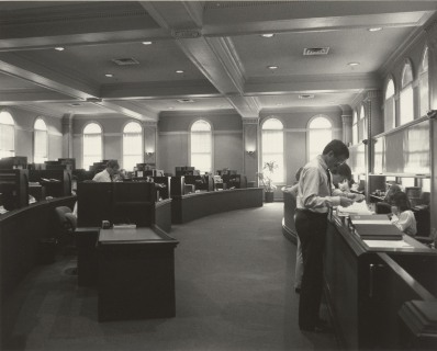Lafayette Building Old Ball Room when it served as trading floor for John Britteorm  & Assoc., ca. 1984-1985