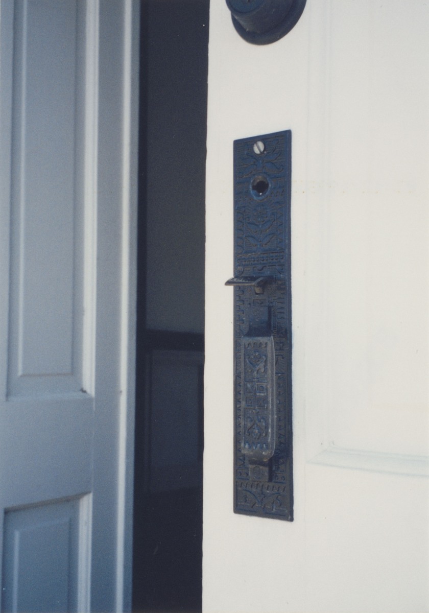 Doorhandle of the Jacksonport Courthouse post restoration, March 1998 Doorhandle of the Jacksonport Courthouse post restoration, March 1998