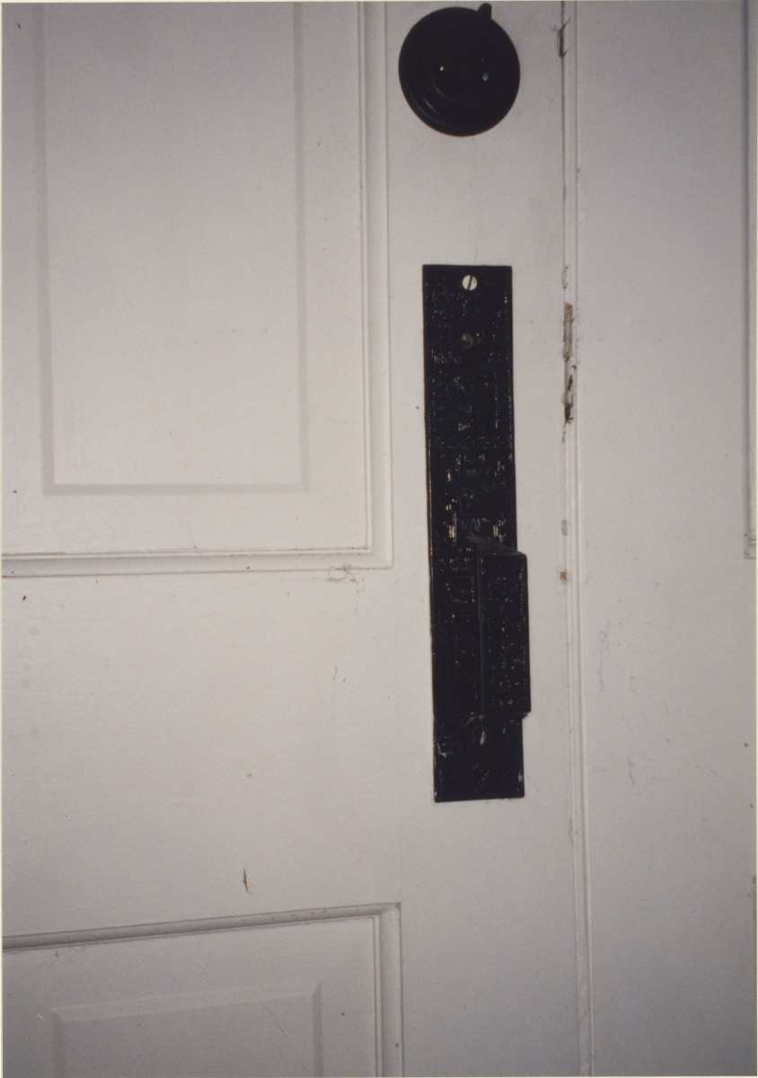 Doorhandle of the Jacksonport Courthouse prior to restoration, March 1998 Doorhandle of the Jacksonport Courthouse prior to restoration, March 1998