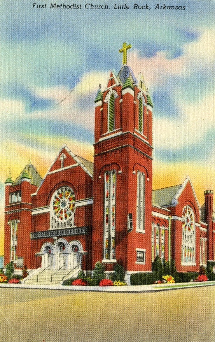 Exterior of the First Methodist Church in Little Rock, undated Exterior of the First Methodist Church in Little Rock, undated