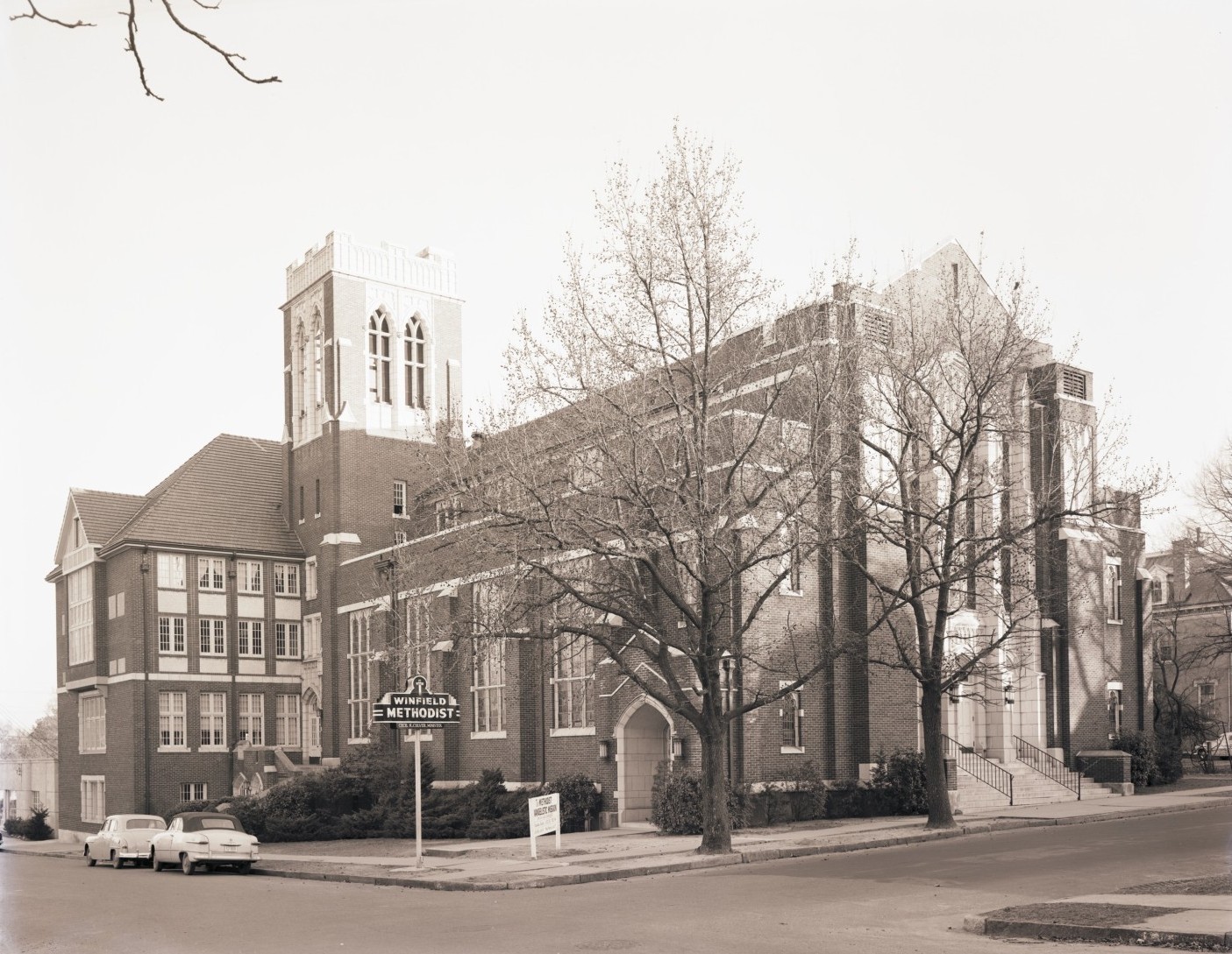 Exterior of the Winfield Methodist Church, ca. 1952 Exterior of the Winfield Methodist Church, ca. 1952